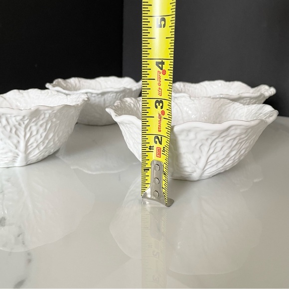 SET of 4 White Cabbage Bowls by Bordallo Pinheiro - Picture 6 of 9